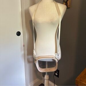 Elegant Clear/Cream Crossbody Bag